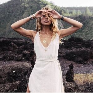Off-White "Casual Dream" Boho Wrap Dress AYA Sacred Wear